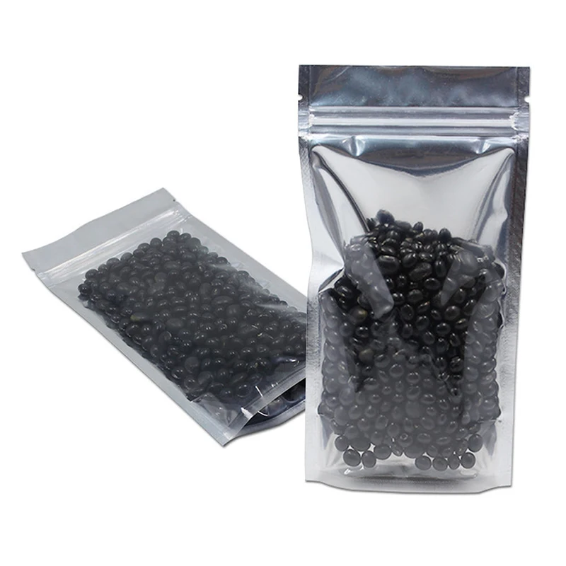 10/20pcs FDA Grade Clear Aluminum Foil Pouches Stand Up Food Stoarge Bags Resealable ZipLock Bag Food Packaging