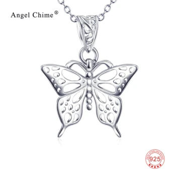 

Classic Vintage Butterfly Pendant 925 Sterling Silver Collar Necklaces Cute Animal Pattern Women Fashion Statement Choker Kolye