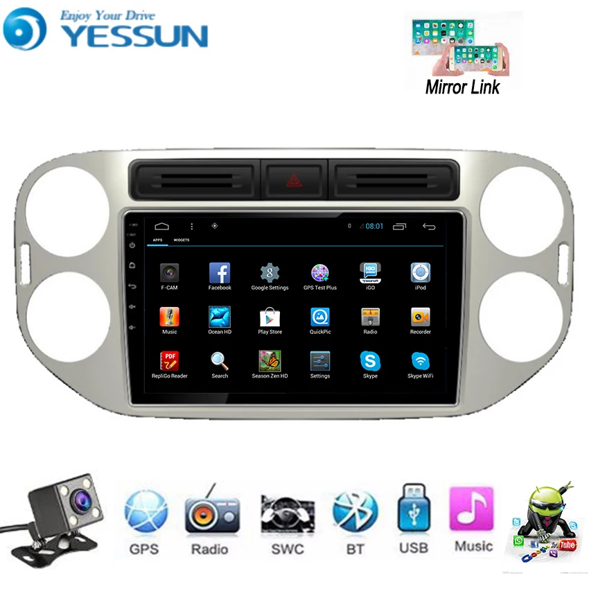 Top YESSUN For Volkswagen Tiguan 2010~2016 Car Android Multimedia Player Car Radio GPS Navigation Big Screen mirror link 3