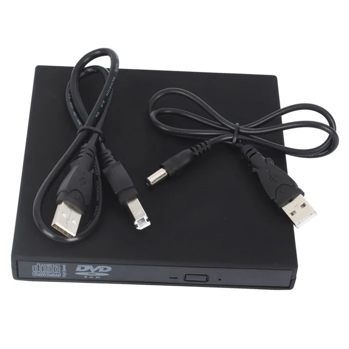  New Black Ultra Thin External Slot-in USB 2.0 External DVD Combo CD-RW Burner Drive CD RW DVD ROM H