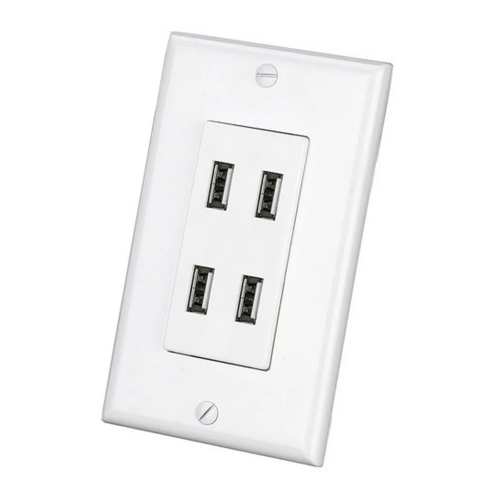 

USB Wall Socket US Plug 4.8A High Speed Wall Outlet AC Power Plate Panel Dual USB Ports Charger Adapter for Mobile 2 Type