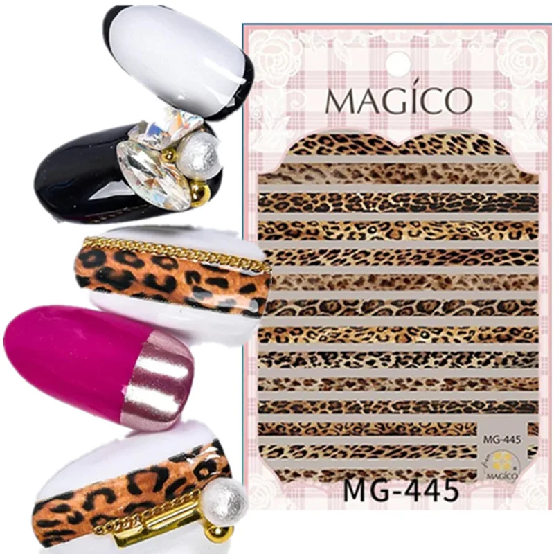  Newest MG-440 plaid Leopard nail sticker 3d nail art sticker nail decal stamping export japan desig