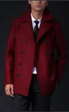 Autumn winter men wool coat short design slim woolen outerwear fashion commercial woolen suit plus size