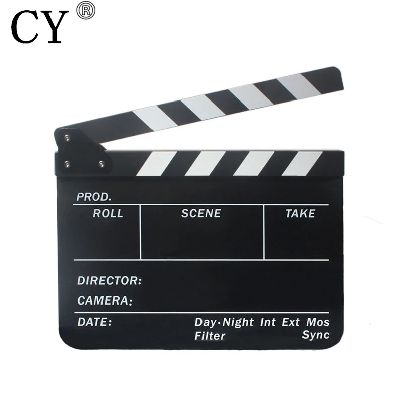New Acrylic Clapper Board English Black & White Clapperboard Movie