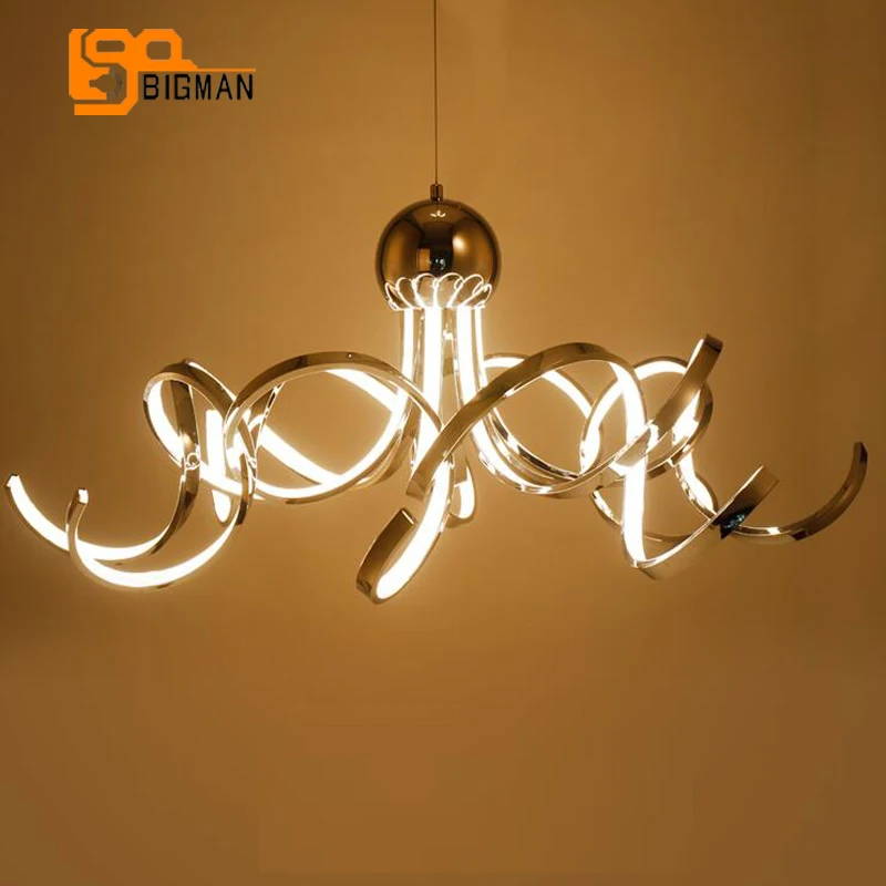 

spiral design LED chandelier modern lighting wideth 80cm hanging lamp living room shop lights