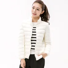 2018 Woman Ultra Light Stand Collar font b Slim b font Short Down Jackets Female 85