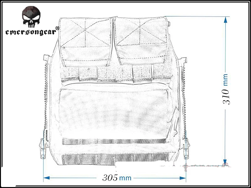 Emerson gear Back Pack на молнии панель для AVS JPC2.0 CPC Emerson тактический страйкбол Wargame Combat gear EM9286 мультикам койот черный