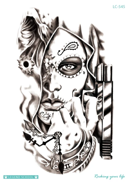 Rocooart, LC-303-922, боди-арт, HD, на Хэллоуин, часы, тату, стикер, пистолет для женщин, X-men, художественная работа, красочная временная татуировка, наклейка s Taty - Цвет: LC545