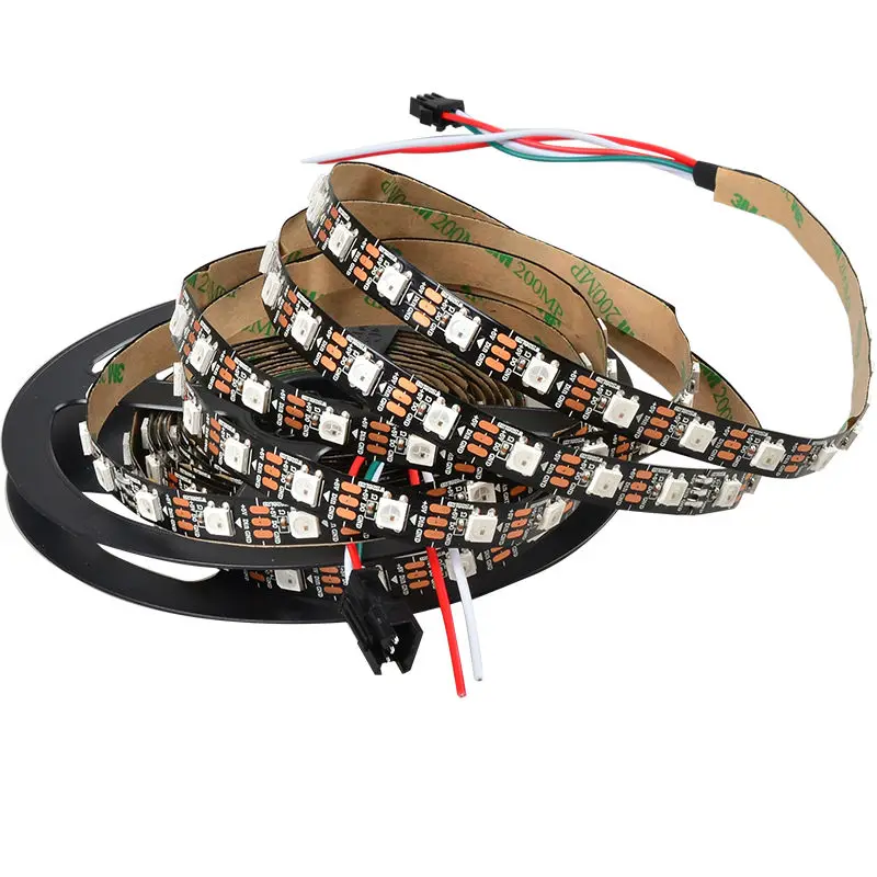 DC5V WS2812B цифровой SMD 5050 30 60 74 96 100 144 светодиодный s RGB полосы WS2812 WS2811 пикселей гибкие