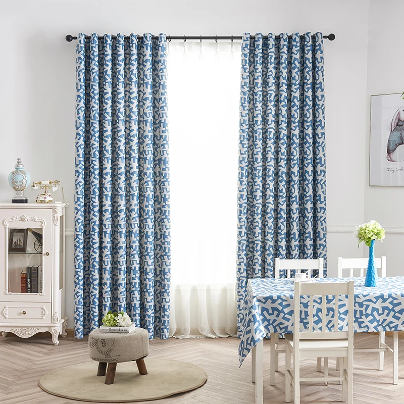 Modern Window Curtains Living Room Home Decoration For Curtains Bedroom Ready Made Curtains Shade Balcony Window Treatment - Цвет: Blue