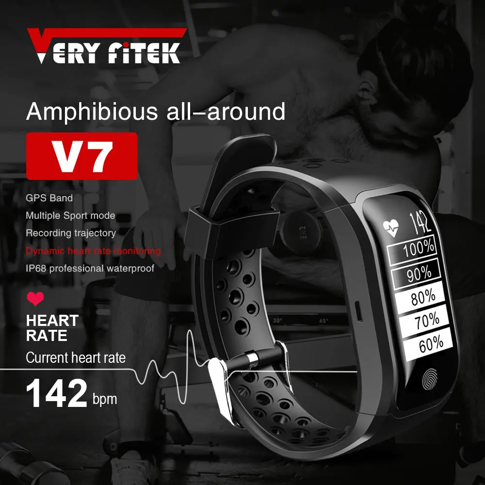 VERYFiTEK V7 плавание Смарт Напульсники Фитнес браслет Ip68 Профессиональный