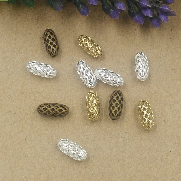 

100pcs 4*10mm,5*11mm Antique bronze/Silver Copper Charms/Pendant hollow out Beads,DIY Vintage Jewelry Finding