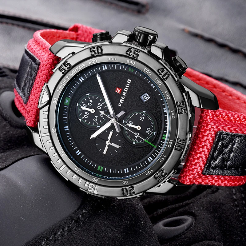 

Black Casual Nylon Belt Fashion Quartz Gold Watch Mens Watches Top Brand Luxury Waterproof Clock Relogio Masculino