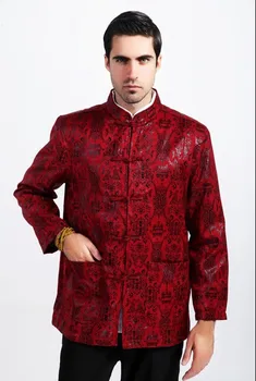 

Burgundy winter Fashion Chinese Style Men's Kung-Fu Jacket Coat M L XL XXL XXXL Free Shipping M1