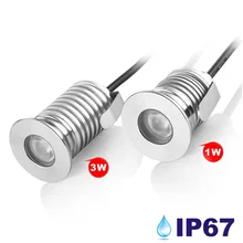 Низкая Напряжение DC12V в местах Светильники для крыльца IP67 из водонепроницаемого материала с металлическим корпусом 3 Вт, 12 упаковок