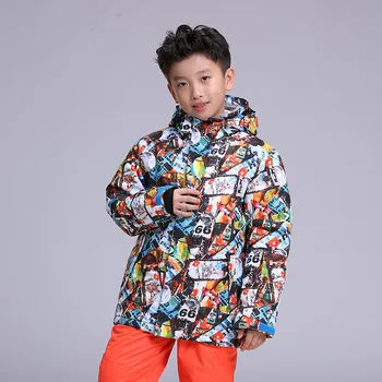 

New gsou snow ski jacket children's skiing jacket boys' windproof waterproof and warm hiking snowboard jacket