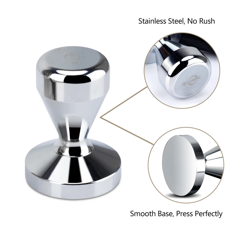 Billige Recaps 51mm oder 58mm Solide Eisen mit Verchromt Basis Kaffee Tamper für Espresso Kaffee Maschinen Presse Kaffee schleifen