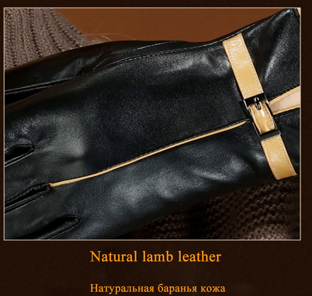 Joolscana дамские перчатки женские кожаные перчатки можно сенсорный экран теплые брендовые черные зимние варежки из натуральной кожи для вождения