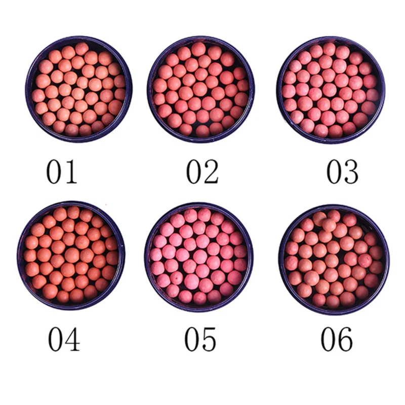 Шарики-румяна бронзатор макияж розовый пигмент сладкий щек Румяна Минеральный Натуральный очаровательный Макияж лица 6 цветов