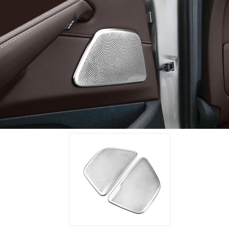 

2PCS Stainless Steel Rear Door Speaker Cover Trim For BMW 5 Series G30 6 Series GT G32 2017 2018