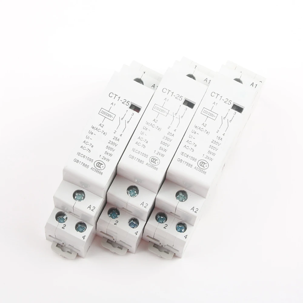 CT1-25 Американская классификация проводов 2р 16A 20A 25A 220 V/230 V 50/60HZ Din rail бытовой ac Контактор В соответствии с стандартом 2NO 1NO1NC 2NC бытовой Соединительный модуль