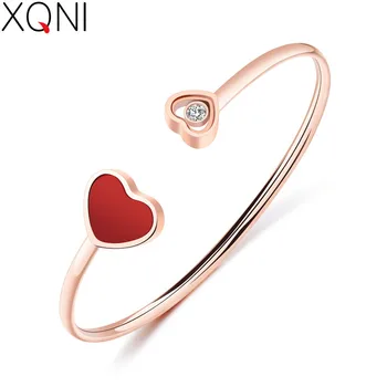 

XQNI White/Black/Red/Blue Stainless Steel Rose Gold Color Top Sale Multiple Styles Open Bangle For Women Birthday Present