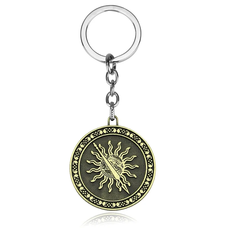Игра престолов House Stark Baratheon Lannister Targaryen Arryn Tully Martell Tyrell Greyjoy брелок для ключей со значком - Цвет: Bronze514