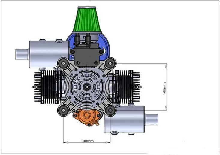 Новое поступление DLE200 DLE 200CC бензиновый двигатель для парамотора(стандартная версия глушителя