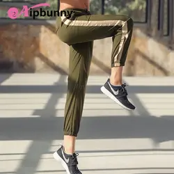 2019 модные новые брюки повседневные спортивные брюки с боковой полосой женские свободные эластичные талия спортивная одежда женские брюки
