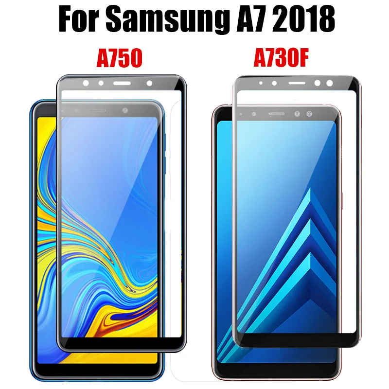

Protective glass on the for Samsung galaxy a7 2018 tempered screen protector a 7 a72018 7a a750 a730f armor sheet cam protect