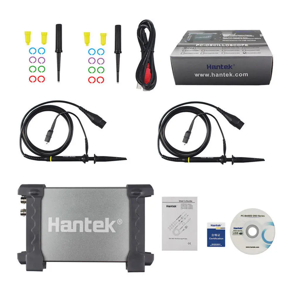 Hantek 6022BE/6022BL Hantek 6022BE Портативный USB осциллограф 6022BE цифровой накопитель 2 канала 20 МГц 48MSa/s Лидер продаж