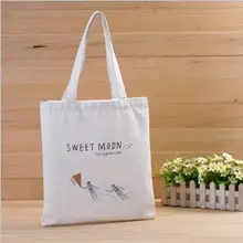 200 шт/партия Милая M двухцветная сумка с короткими ручками с логотипом из хлопка, парусиновые сумки для покупок