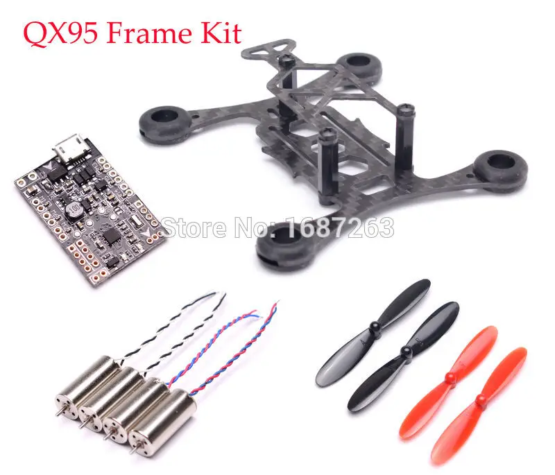 

QX95 95mm Micro Quadcopter Frame Kit + 8.5*20 8520 Coreless Motor + F3 EVO V2.0 brushed board + 2 Pairs 55mm Propeller