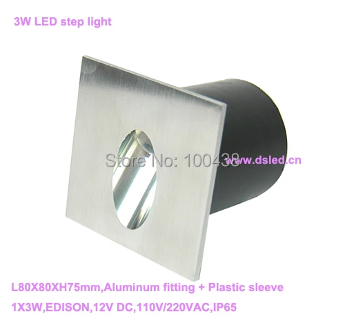

Free shipping !! high quality,outdoor 3W LED spotlight,led path light,EDISON Chip,2-Year warranty,DS-11-43-3W,square size