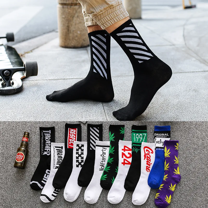 

1 Pair Hip Hop Cotton Men's Socks Harajuku Colorful Long Warm Dress Socks for Male Wedding Christmas Gifts for Men