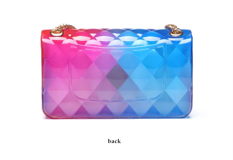 Модная женская брендовая дизайнерская сумка на плечо с цепочкой, прозрачная маленькая сумка градиентного цвета, сумки через плечо из ПВХ для женщин, Bolsa purs