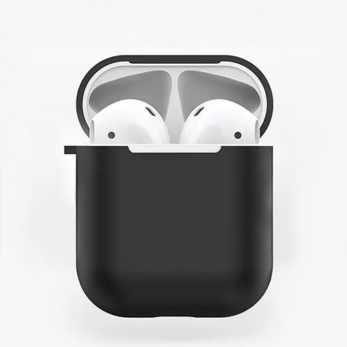 Мягкий чехол из ТПУ для Apple Airpods полный защитный чехол для AirPods водонепроницаемый чехол для зарядки Bluetooth чехол для наушников для Apple - Цвет: Черный