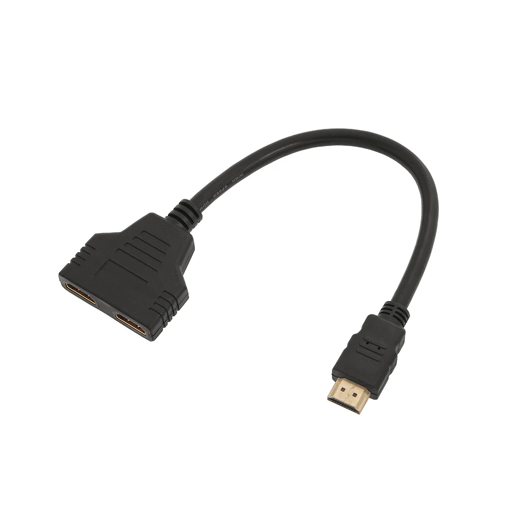 Кабель разветвитель HDMI 1 Male To Dual 2 Female Y Splitter адаптер в HD LED LCD TV 30 см сплиттер