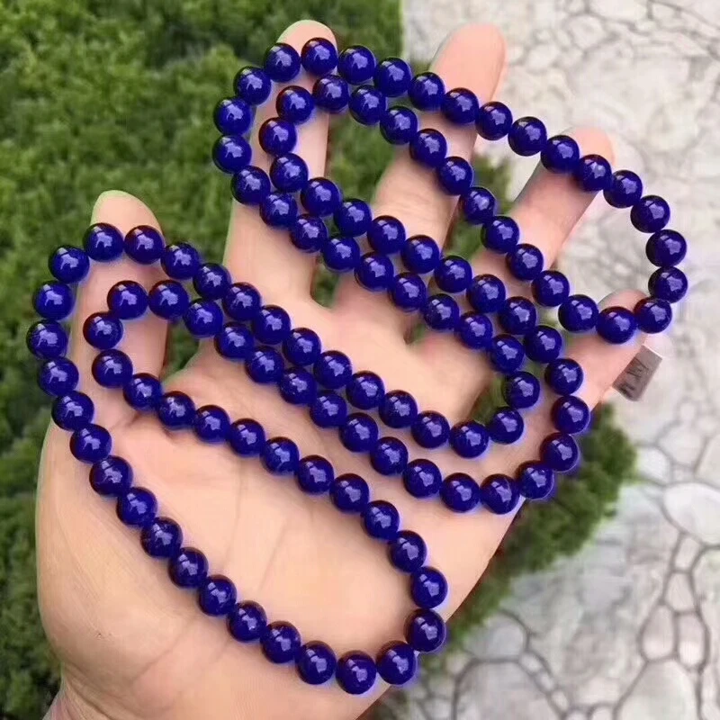 

8mm Top Quanlity Natural Royal Blue Lapis Necklace Lazuli Gemstone Crystal 108 Prayer Beads Bracelet Chain AAAAA Drop Shipping