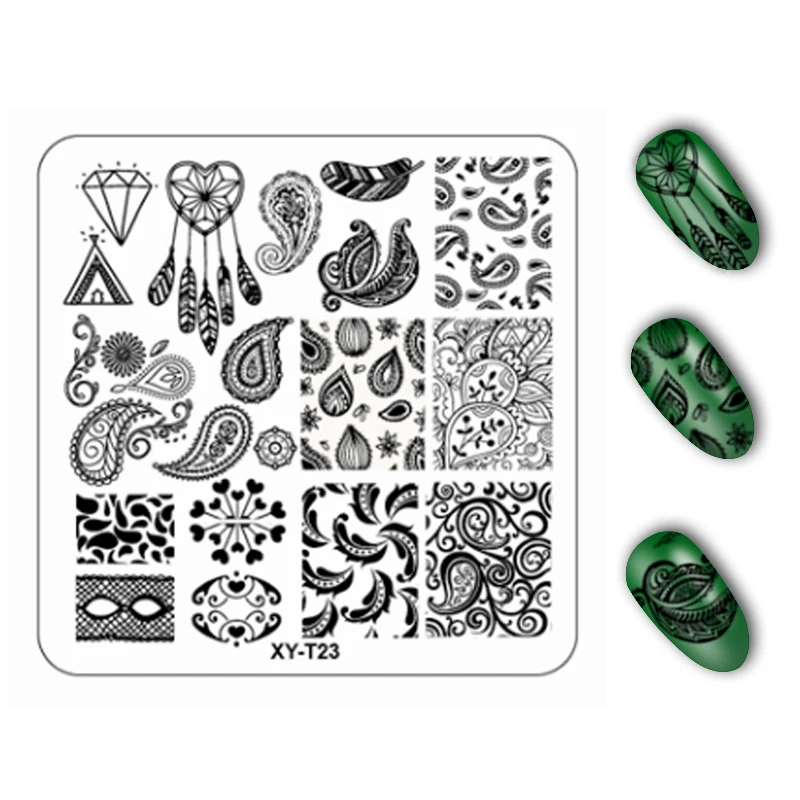 

Flower Plant Pattern Image plastic Nail Stamping Plates 6*6cm Square Stencils for Nails Stamping Nail Art tools 1 pc
