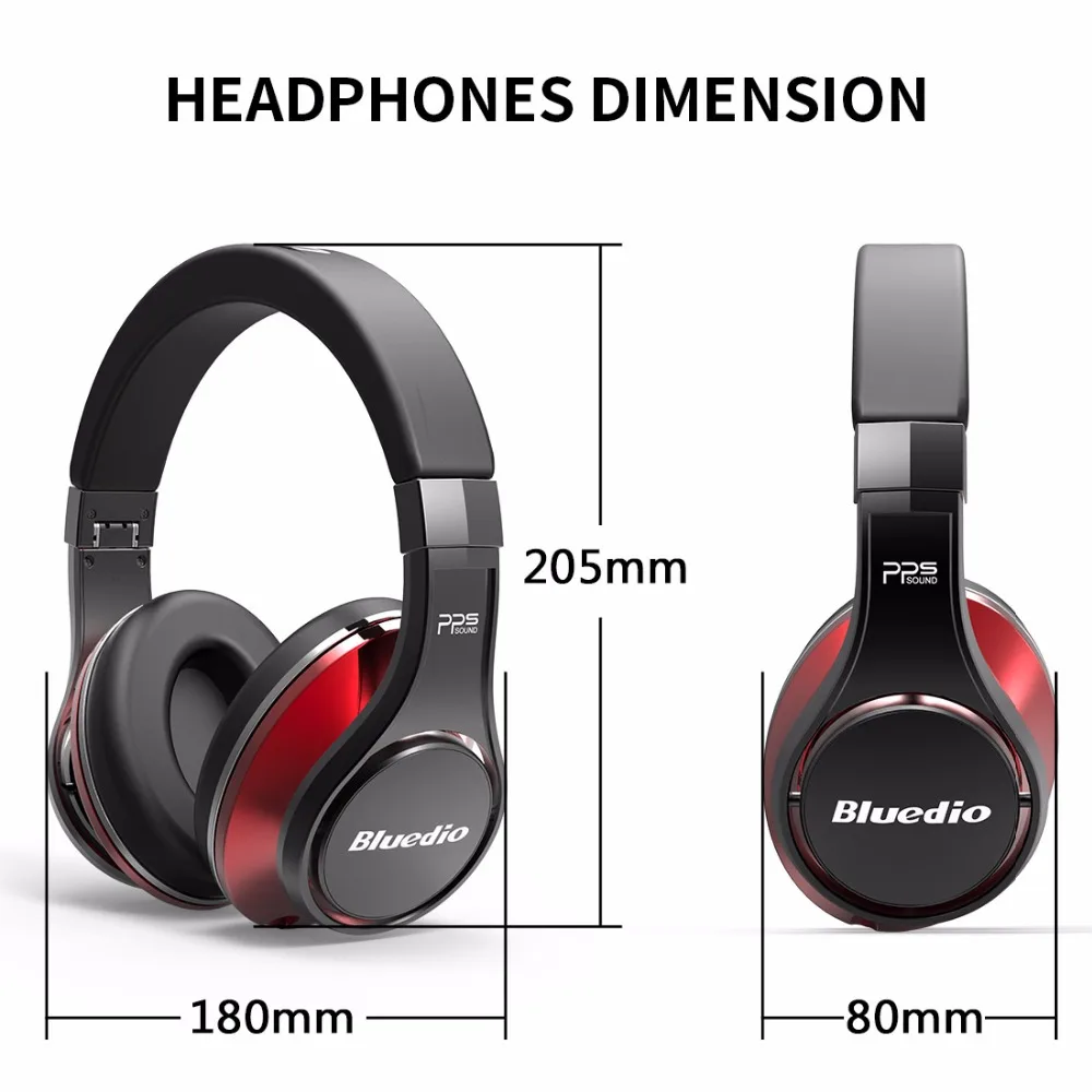 Bluedio original U(UFO) Bluetooth headphones Patented 8 Drivers HiFi Over-Ear wireless headset for Xiaomi with Mic 3D sound