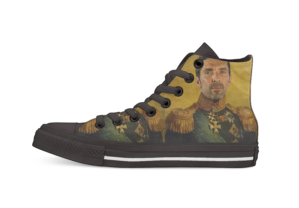

Buffon pairs Football keeper Design High Top Canvas Custom Shoes flat Casual shoes Drop Shipping