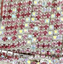 5 mt/los 3mm kristall stein kette Gemischte Farbe Rose & hochzeit Liefert Weihnachten party decor zubehör freeshipping