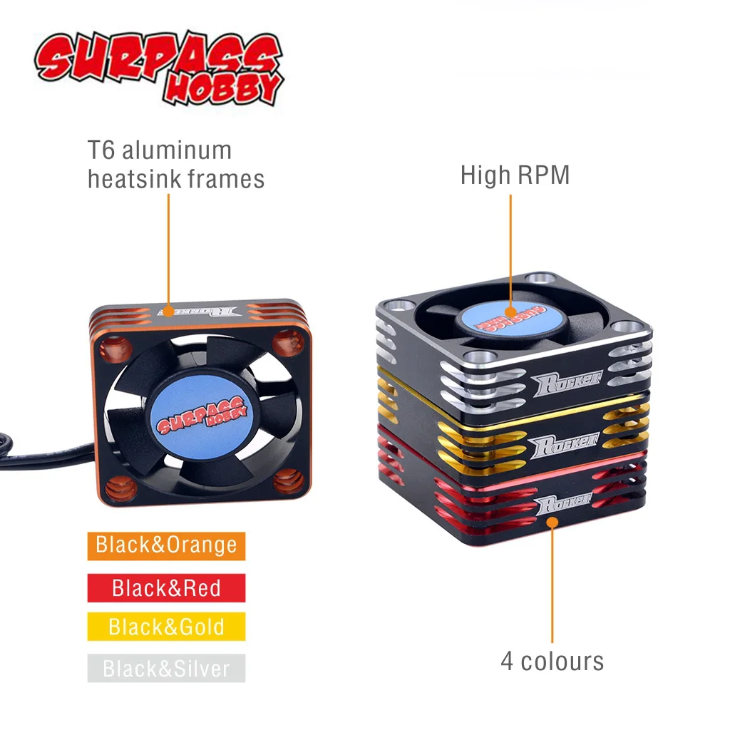 Вентилятор охлаждения ракеты 30 мм алюминиевый вентилятор вращается на 28000 об/мин 7,4 В для HSP HPI тамийа 1/10 1/8 1/12 RC автомобиль 540 550 мотор ESC охлаждение