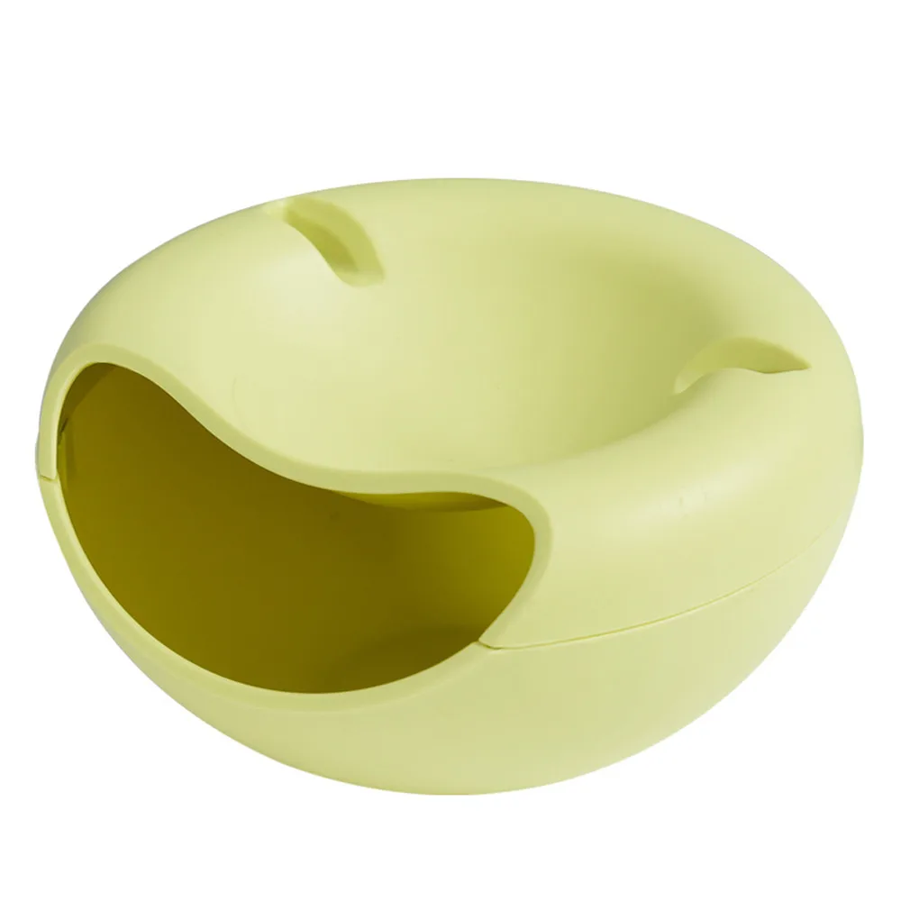 Creative Shape Lazy Snack Bowl Perfect For Layers Seeds Nuts And Dry Fruits Storage Box With Phone Holder For TV#20 - Цвет: Green