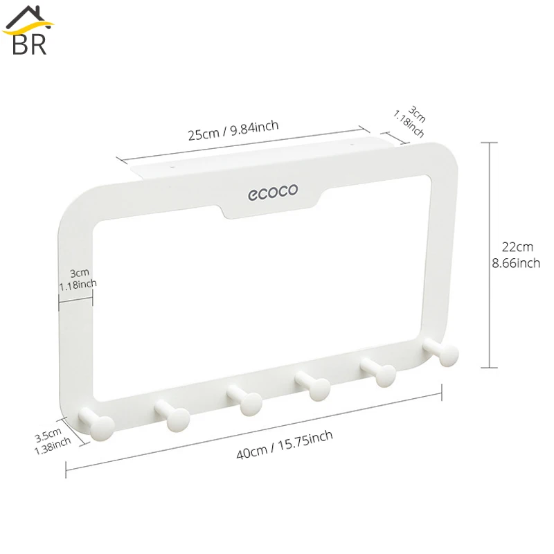 BR Универсальный 6 крючков задняя дверь вешалка для ванной кухонный Органайзер хранилище Вешалка Шкаф Вешалка для одежды держатель