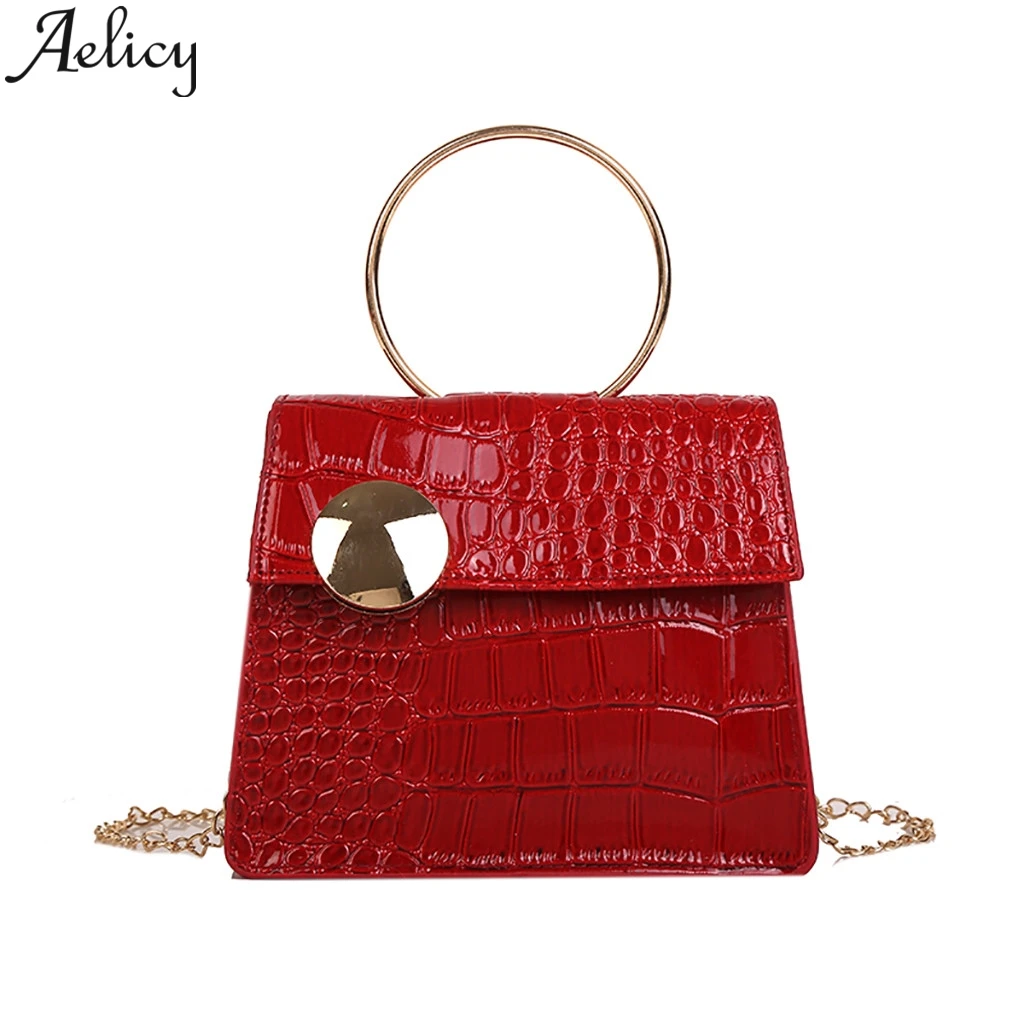 

Aelicy 2019 Women Stone Pattern Luxury Designer Shoulder Bags Messenger Bag Fashion Patent Leather Chain Bag Purses And Handbag