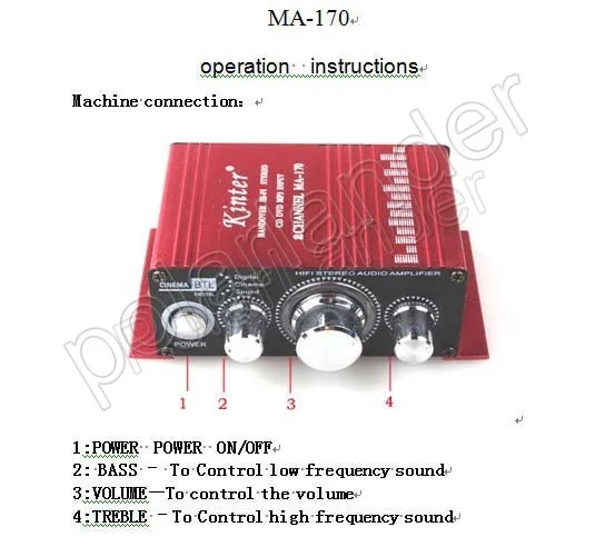 Mini 2 канальный усилитель выходной мощности Hi-Fi стерео усилитель 12 V компакт-дисков DVD MP3 вход автомобильный аудио Мощность усилитель 20WX2 RMS