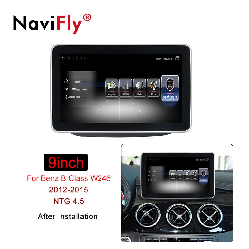 Navifly Android автомобильный мультимедийный плеер для Mercedes Benz B класс W246 2012- Поддержка автомобиля Оригинальная информация