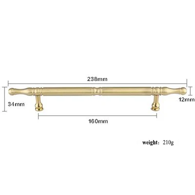 1 шт. античные золотые дверные ручки и ручки, латунные ручки для выдвижных ящиков, винтажные ручки для кухонного шкафа и мебельные ручки, фурнитура - Цвет: C-0384-160